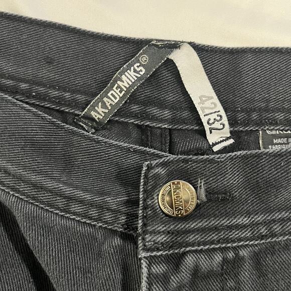 kdmk’s Vintage Black Jeans Straight Leg Men’s Size 32 Y2K Denim Logo Patch - Picture 5 of 10